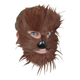 Máscara Tipo Chubaca Disfraz Wookiee Hair Halloween Disfraz Color Café
