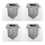 Pata Aluminio Pulido Cubo Regaton Pvc Pack4 Muebles Sillones