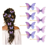 Deeka Pinzas Para El Cabello De Mariposa Morada, 8 Unidades,