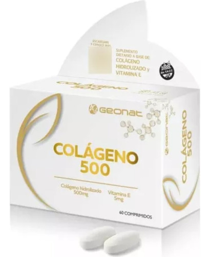 Colageno 500 Geonat Hidrolizado Piel Cabello Uñas 60 Caps Sabor Neutro