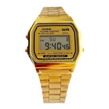 Reloj Casio Retro A-159 Dorado Delgado Liviano Y Elegante