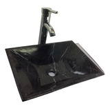 Lavabo Marmol Batea Moderno Negro Monterrey 40*30