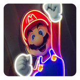 Letrero Neón Led Súper Mario Bros Decorativo Videojuego 80cm