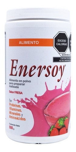 Malteada Proteína Enersoy Vitaminas Minerales Fresa 500g