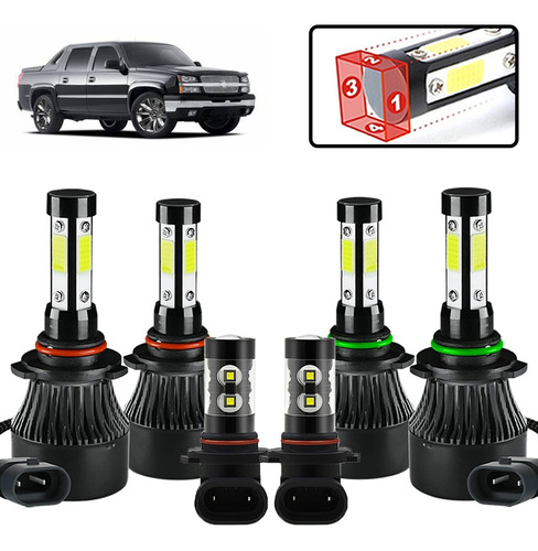 Para Chevrolet Kit Focos Led De 4 Lados Luz Alta/baja/niebla