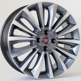 Rodas Fiat Linea Kr R20 Aro 17 4x98 (par) + Bicos Cor Grafite Diamantado