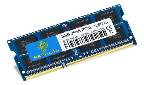 8gb Ddr3l-1600 Sodimm De 1.35v/1.5v Memoria Ram Rasalas Azul