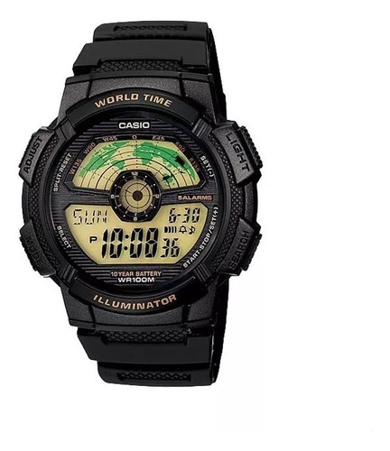 Reloj Casio Ae-1100w Hora Mundial Cronometro Sumergible