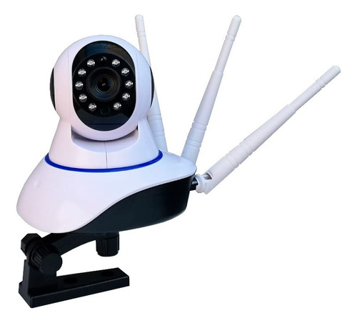 Cámara Robotizada Con 3 Antenas Wifi Para Uso Interior Para Monitorear A Niños, Color Blanco