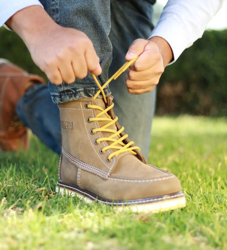 Zapatos Crucero - Modelo 21 - Bota De Piel Tipo Borceguí
