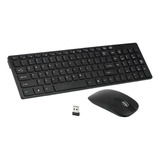 Teclado E Mouse Preto Sem Fio Keyboard Dock 2.4g - Jp-01