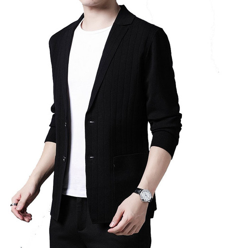 . Chamarra De Punto Para Hombre, Chamarra Tipo Blazer,