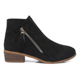 Zapato Dama Botas Negras Casual Plataforma Gamuza Sregtee