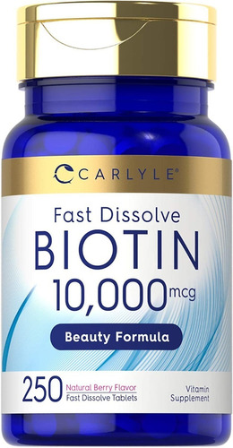 Biotina Premium Cabello Uñas 10,000mcg 250 Caps Eg Bb02