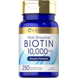 Biotina Premium Cabello Uñas 10,000mcg 250 Caps Eg Bb02