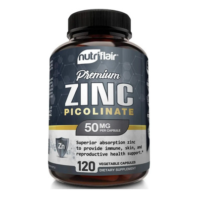 Picolinato De Zinc 50 Mg Con 120 Caps. Nutriflair Hecho Usa Sabor S\u002Fn | Meses sin interés