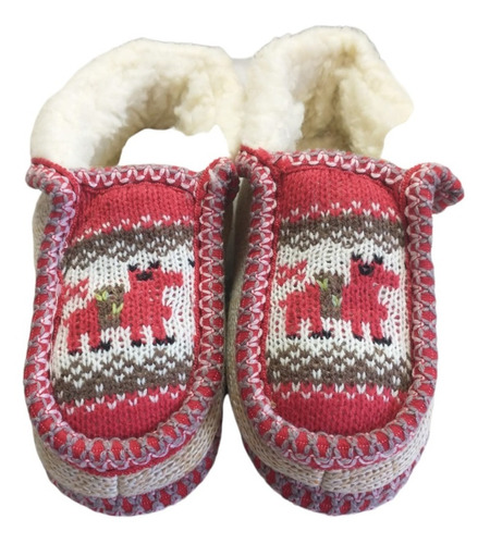 Pantufla Tejida Norteña Lana Alpaca Cerrada Adulto Corderito