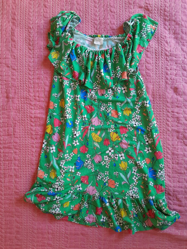 Vestido Verde Flores Colores Zara Girls Talla 13-14