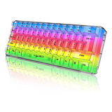 Teclado Usb Transparente Para Juegos Hxsj V700t De 61 Teclas