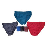 Pack X3 Slip Con Cintura Embutida Algodon Lycra Talle M Y L