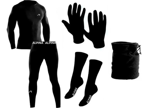 Kit Super Termico Frizado + Guantes + Medias Tubo +cuello C