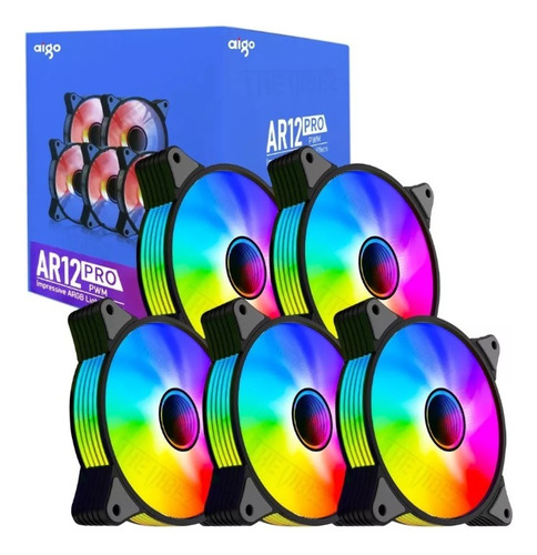 Cooler Fans Aigo Ar12 Pro Argb, 120mm, Pwm 5 Em 1 