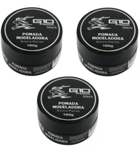 Pomada Modeladora Black G10 Premium 150g 3und.