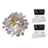 100 Moedas Antigas Brasileiras + 100 Coin Holders