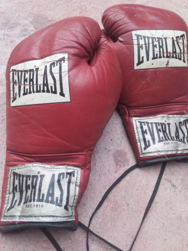 Guantes Everlast De Boxeo 10oz Cordones Y Cuero Vacuno 