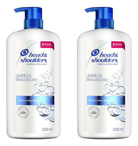 Pack 2 Shampoo Head & Shoulders Limpieza Renovadora 1 L