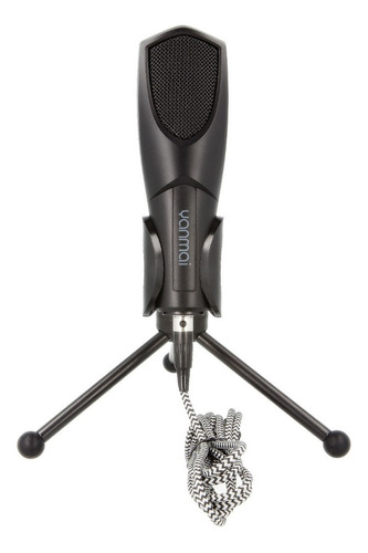 Microfono Condensador Gamer Omnidireccional Con Tripode Q3 Color Negro