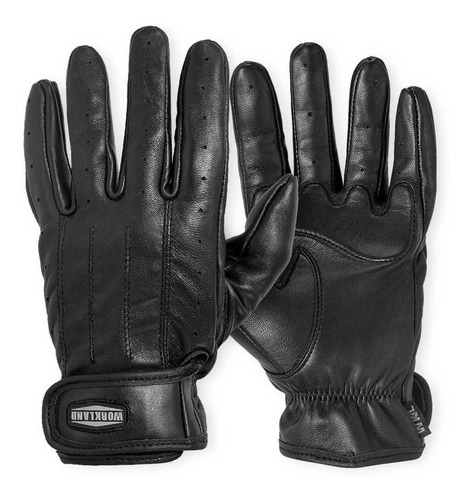 Guantes Motociclista De Piel Para Frio Termico Wkl 1990 Color Negro Talla Xl