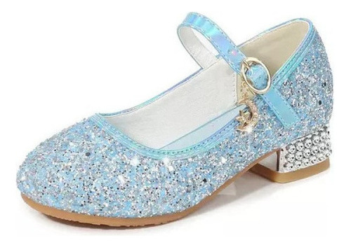 Zapatos Princesa Lentejuelas De Plata Para Niñas