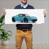 Cuadro 30x80cm Auto 2010 Tesla Roadster Sport Gr 16