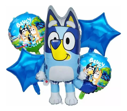 Set De Globos 5 Piezas Bluey Cumpleaños - Glovers