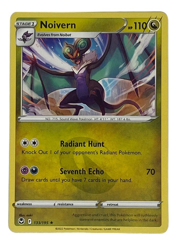 Noivern Carta Pokémon Original Tcg Inglés 133/195