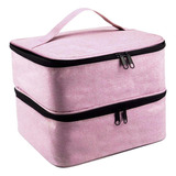 Bolsa De Almacenamiento De Esmalte De Uñas Portátil Rosa