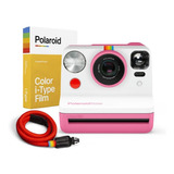 Kit Polaroid Now (pink) + Color I-type (8 Exp) + Correa