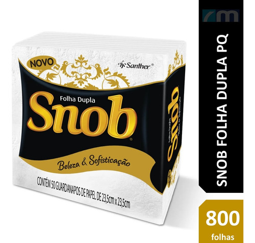 Guardanapo Papel Folha Dupla Snob Atacado Kit 800 Fls 23x23