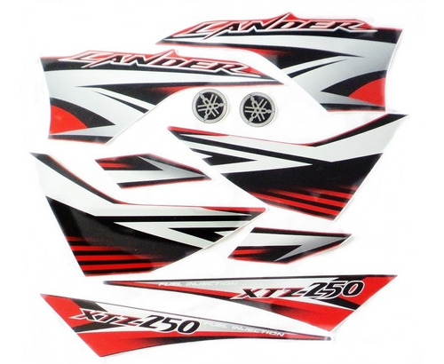 Kit Jogo De Adesivo Xtz 250 Lander 2011 Vemelha