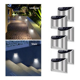 Iluminación Solar Para Cercas De Escaleras De Jardín 6pcs