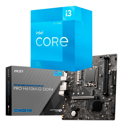 Kit Upgrade Intel 12ª Geração I3 12100f + Msi H610m-g Pro