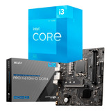Kit Upgrade Intel 12ª Geração I3 12100f + Msi H610m-g Pro