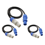 3 Pz Cable Powercon Link 1.5m Audio Iluminación Pantalla Led