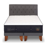 Cama Europea 2 Plazas Cic Super Premium + Respaldo Kavery 