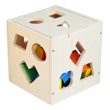 Cubo Didáctico Madera Montessori Figuras Colores Bebé Niños