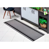 Passadeira Tapete Sisal 1,80 X0,66 Cinza Preto Facil Limpar