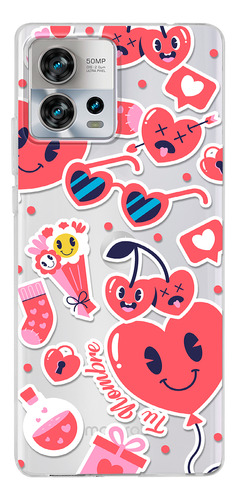 Funda Para Motorola San Valentín Stickers Con Tu Nombre