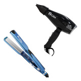 Secador Cabelo Aero 3000w Lion Preto+prancha Tittan 250°azul