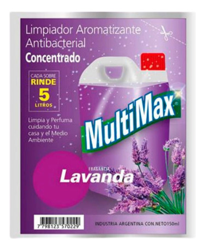 Limpiador Piso Sobre Conc Lavanda Rinde 5 Lt Multimax (7303)